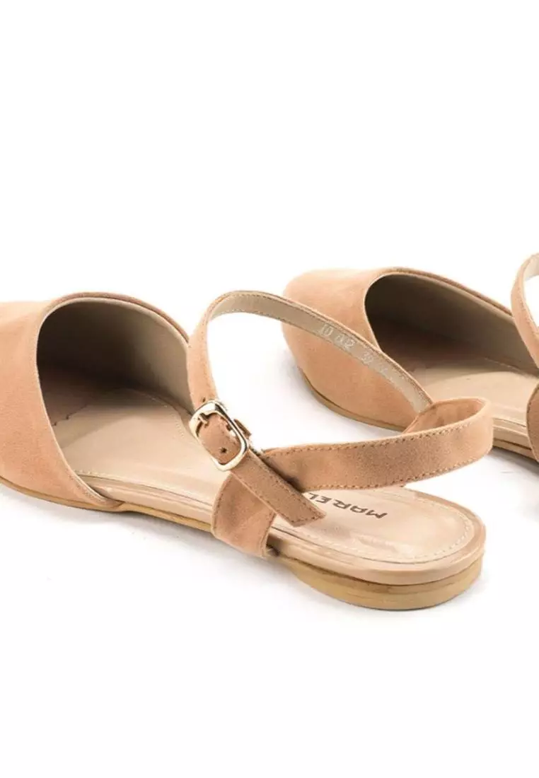Perth Sepatu Sandal wanita Flat Slip On - Dark Cream