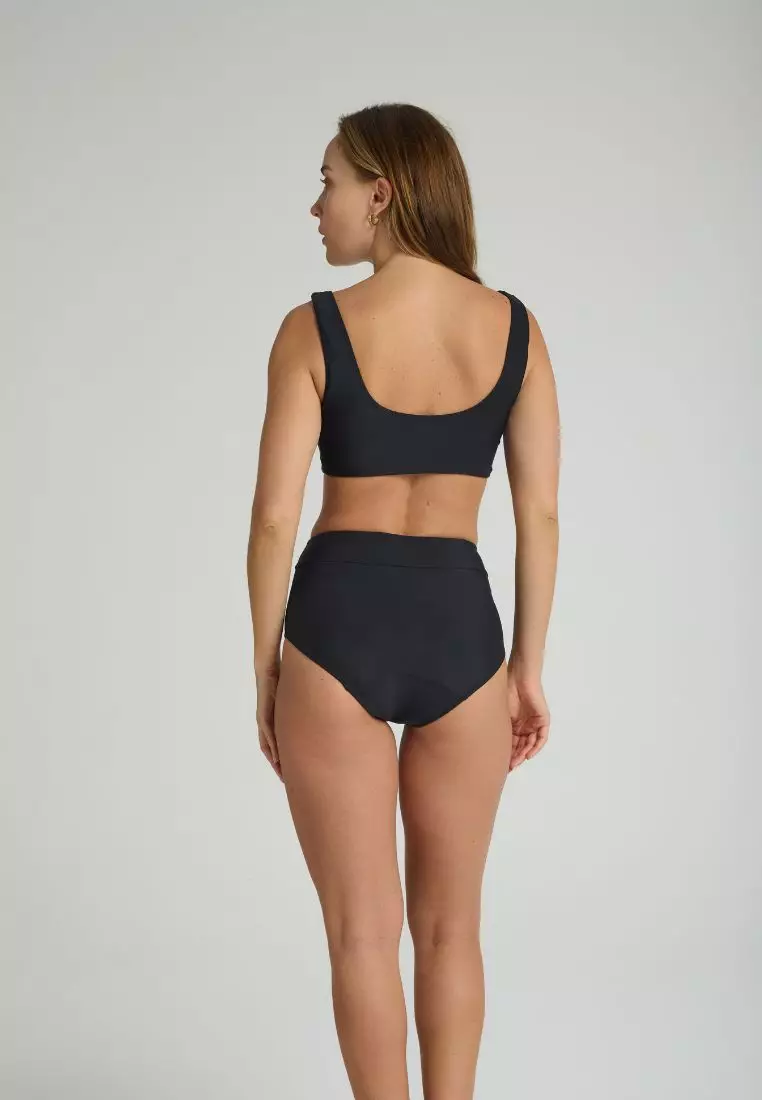 Modibodi Period Swimwear Hi-Waist Bikini Bottom Light Absorbency Black