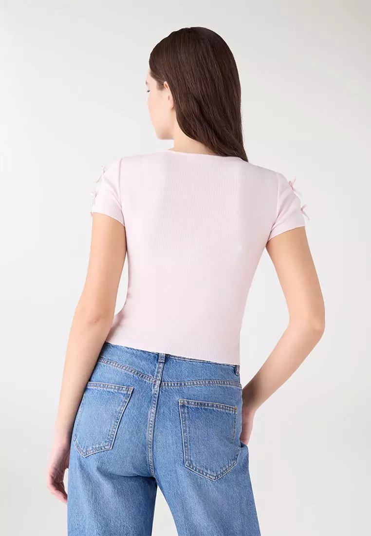 Women's Crop T-shirt with Side Bows