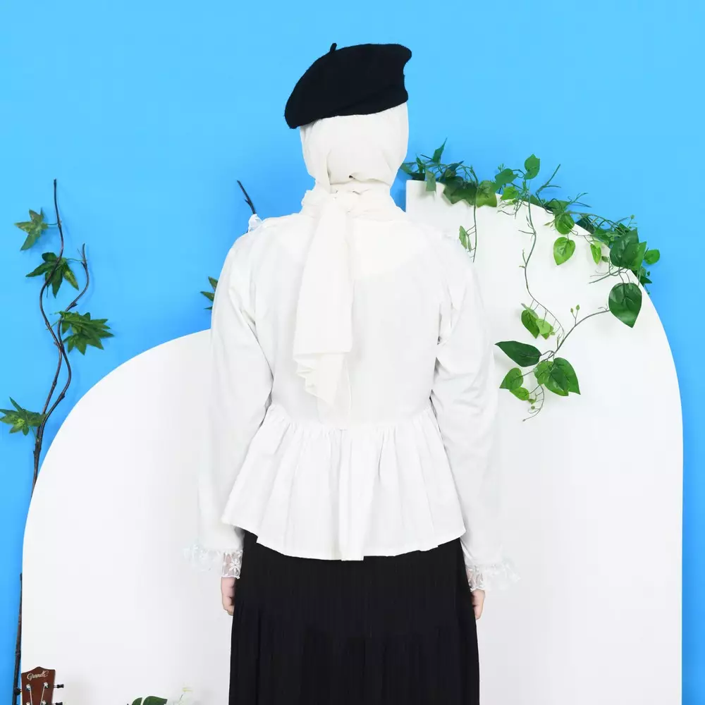 Biyaa Poplin Blouse - Broken White M19754 R23S1