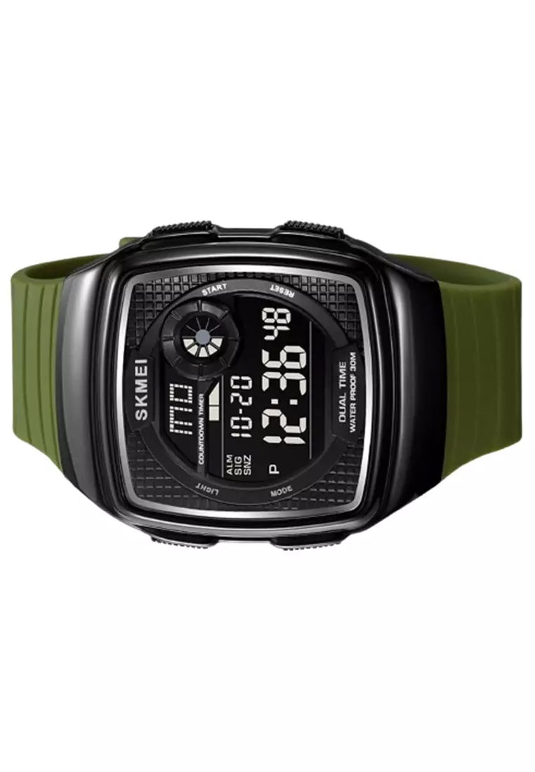 Jam Tangan Digital Pria Alarm EL Light Material TPU Waterproof WB08 ORIGINAL