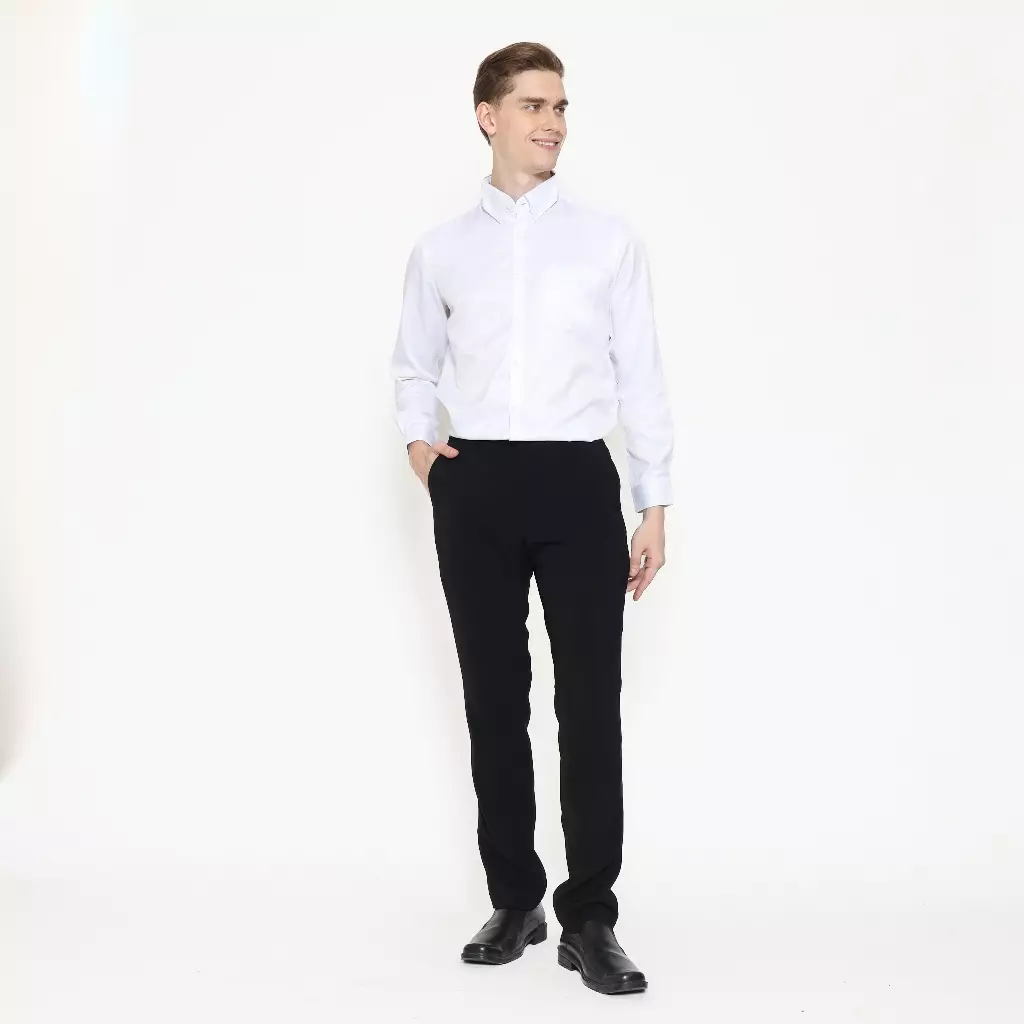 Schoeller Celana Formal Pria Slim Fit Hitam – Artikel Kito | Celana Kantor Bahan Premium