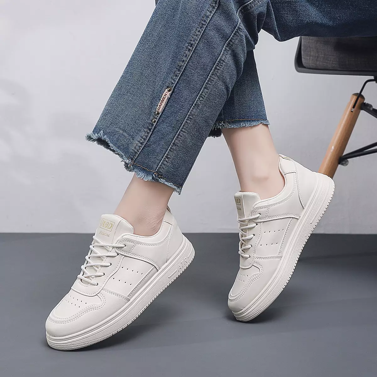 Sepatu Wanita Motif Polos Kasual Pelajar Kampus Sneakers Cewek SS105	