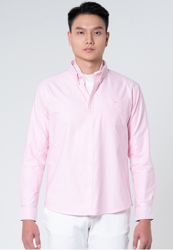 Private Stitch pink Private Stitch Men Casual Long Sleeve Regular Fit Cotton Plain Shirt E35D6AA9363B3FGS_1