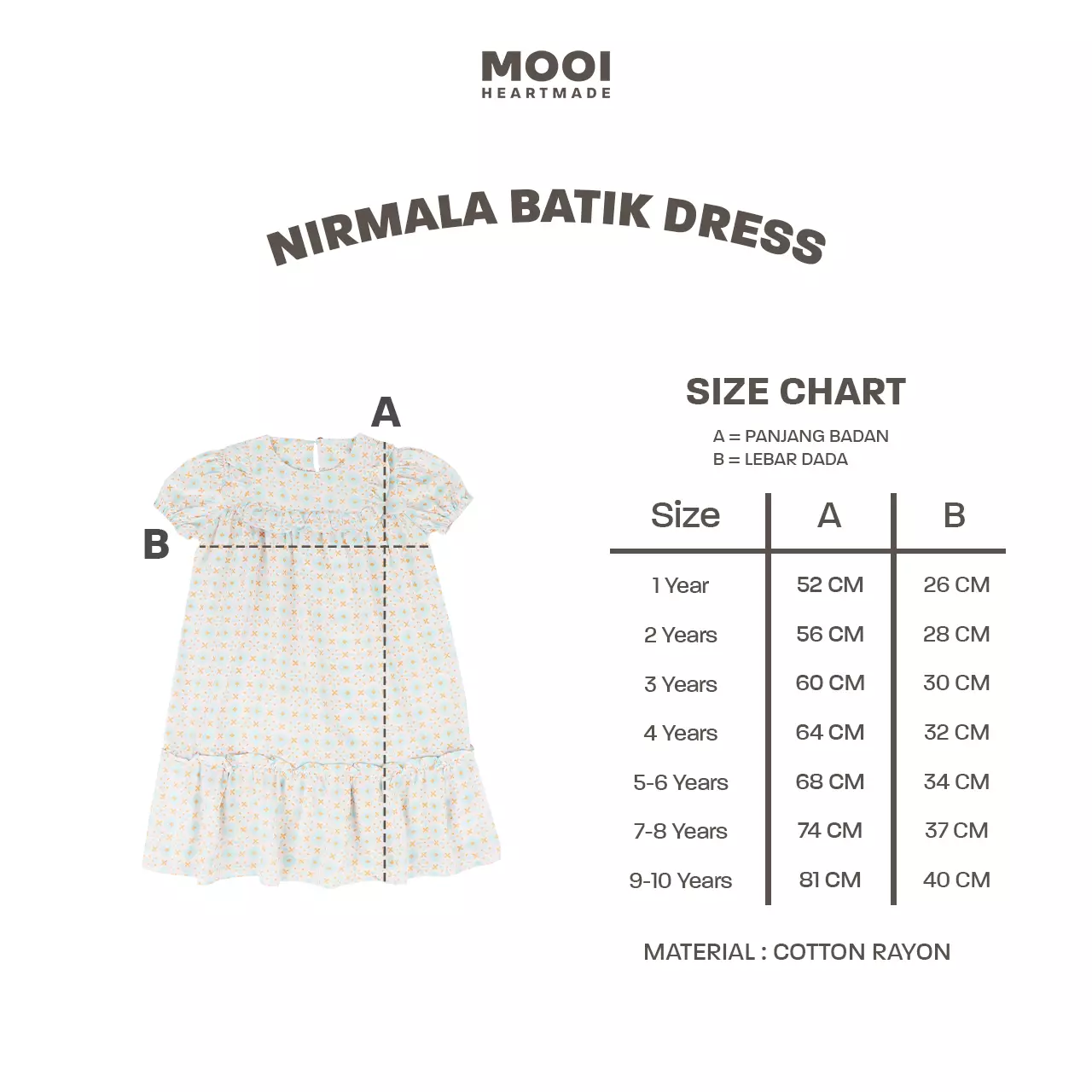 Mooi Dress Anak Perempuan Nirmala Batik Dress - Red Ruby