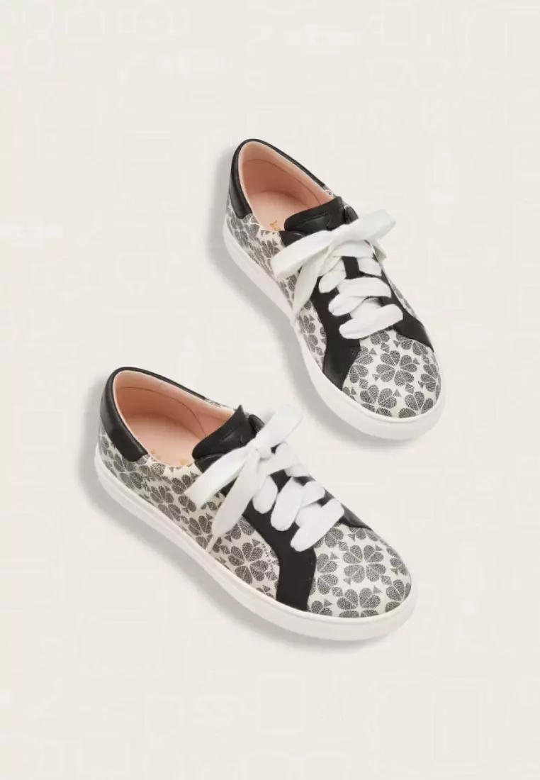 Kate Spade Erin Spade Flower Sneaker White Black
