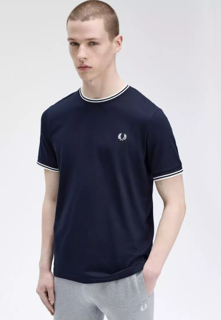 Fred Perry M1588 Twin Tipped T-Shirt (Navy)