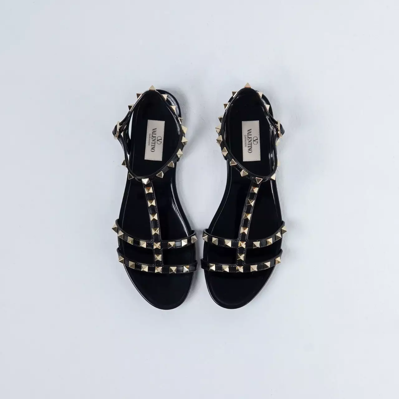 Sandal VALENTINO ROCKSTUD STRAP ANKLE JELLY BLACK SANDAL 100% ORIGINAL