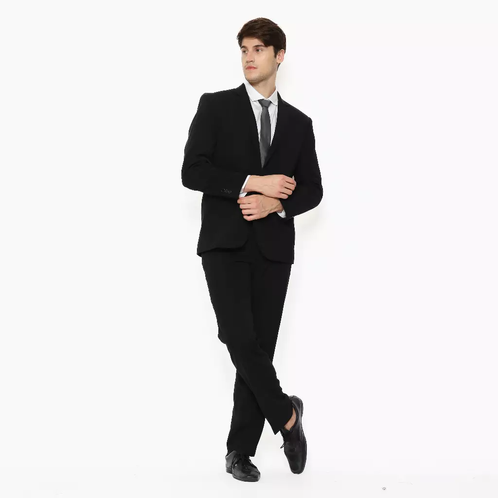 Lawell Jas Pria Formal–Hitam | CAMEO-ST | Regular Fit Jas | Polos