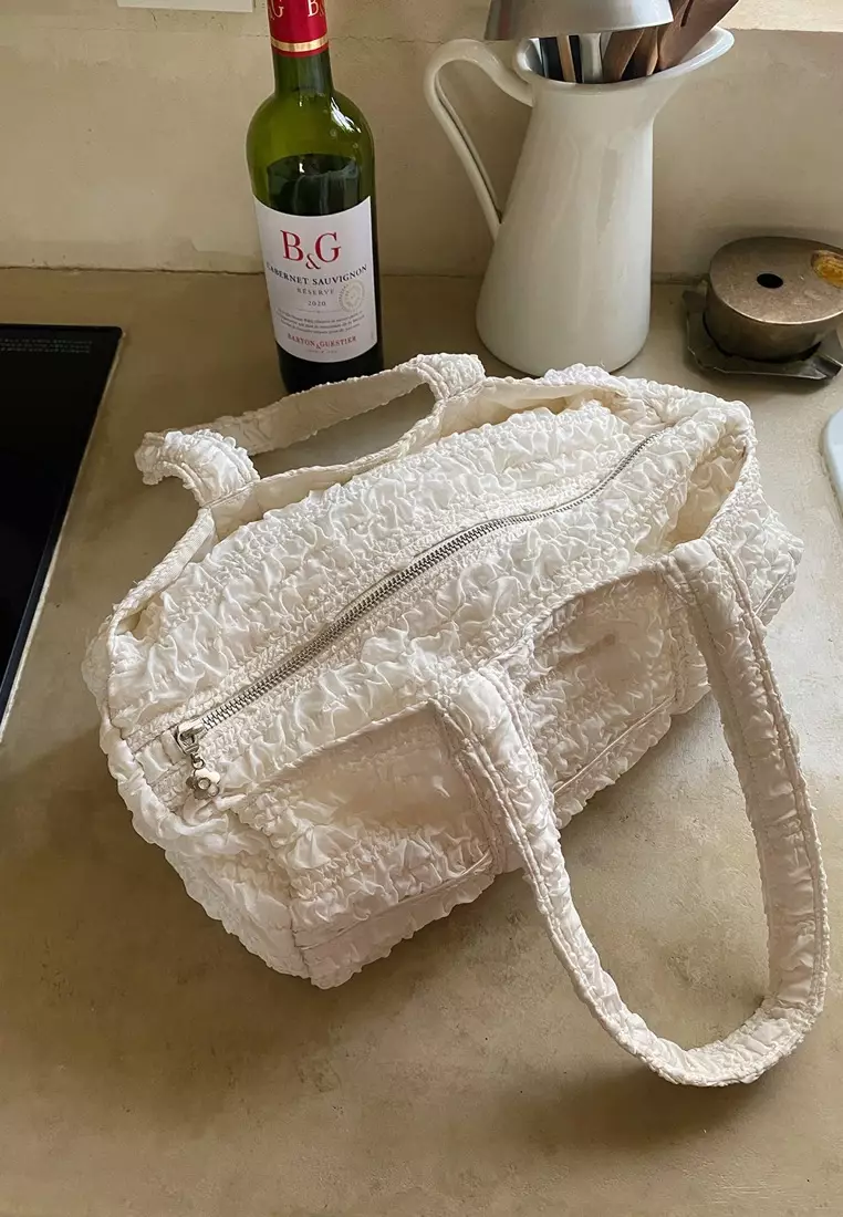 Mini Duffle Bag_Ivory Ruffle