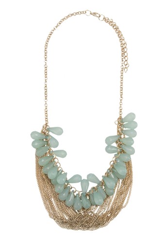 esprit twLayered Chain With Draped Faux Gem Necklace, 韓系時尚, 梳妝