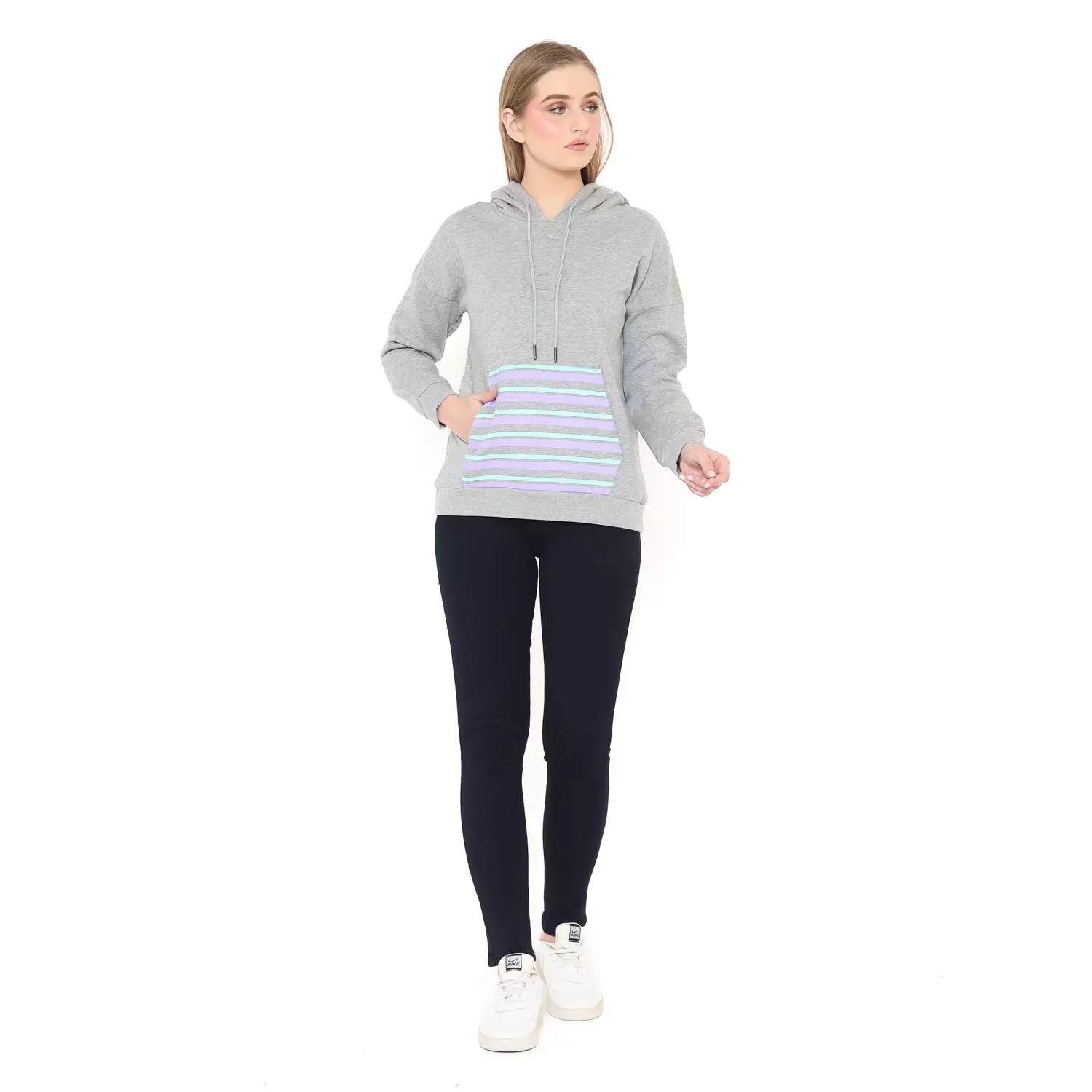 Spyderbilt Sweater Wanita Abu-Abu Cheers Crop Planet Surf