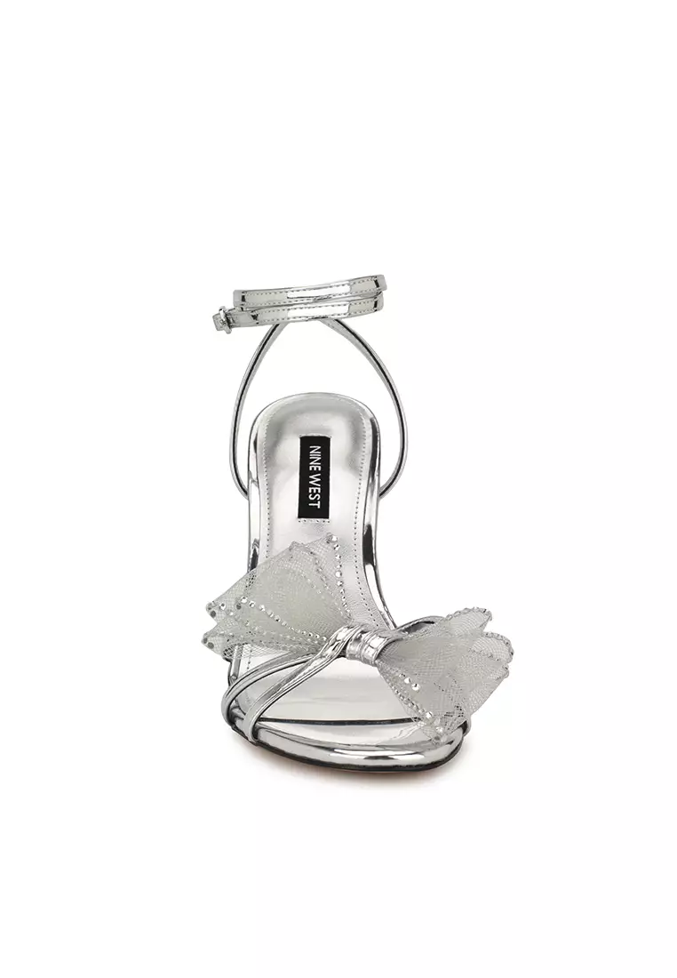 Minky3 Bow Heeled Sandal Silver
