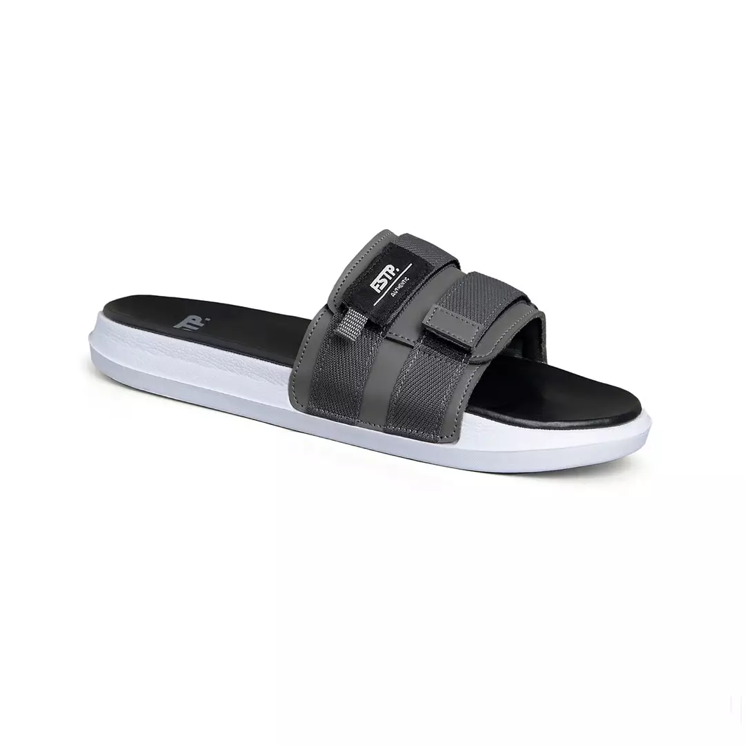 Footstep Footwear Sandal Slide Pria Wanita Stereo Grey White Sandal Slip