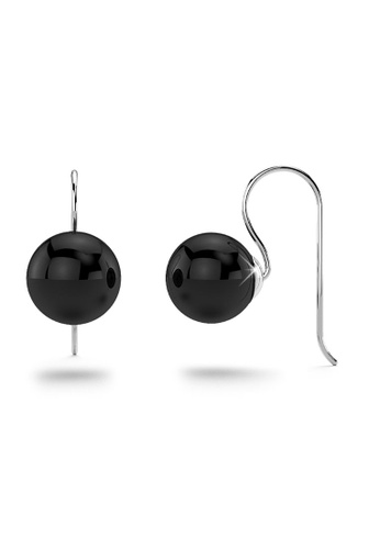 925 Signature black 925 SIGNATURE Agate Gemstone Hook Drop Earrings 03593AC1599321GS_1