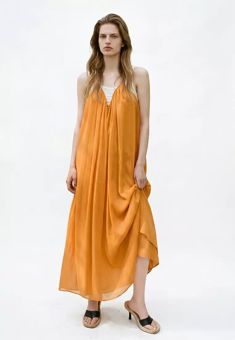 Buy Mango Chiffon V-Neck Dress Online
