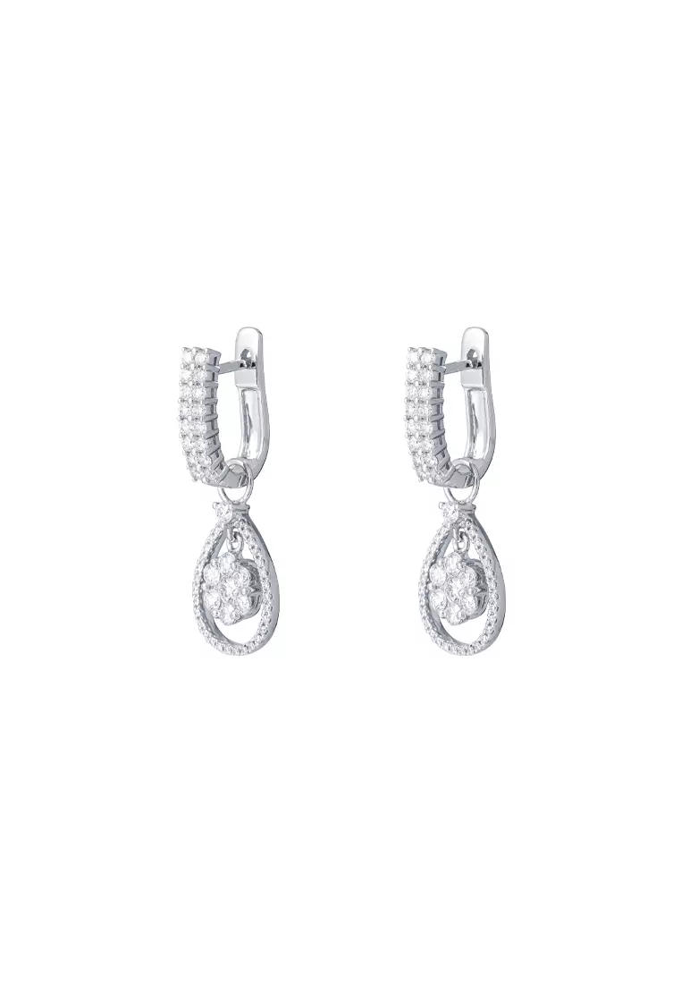 TOMEI Diamond Earrings, White Gold 750