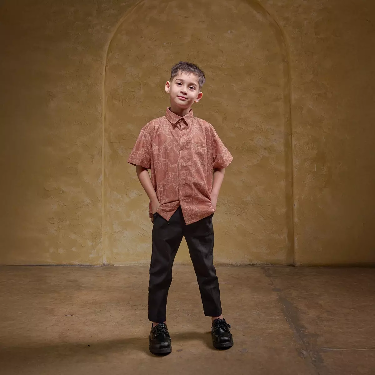 ZM Zaskia Mecca - Lais Copper Kemeja Koko Anak Pria - Teman Serumpun - Edisi Laos