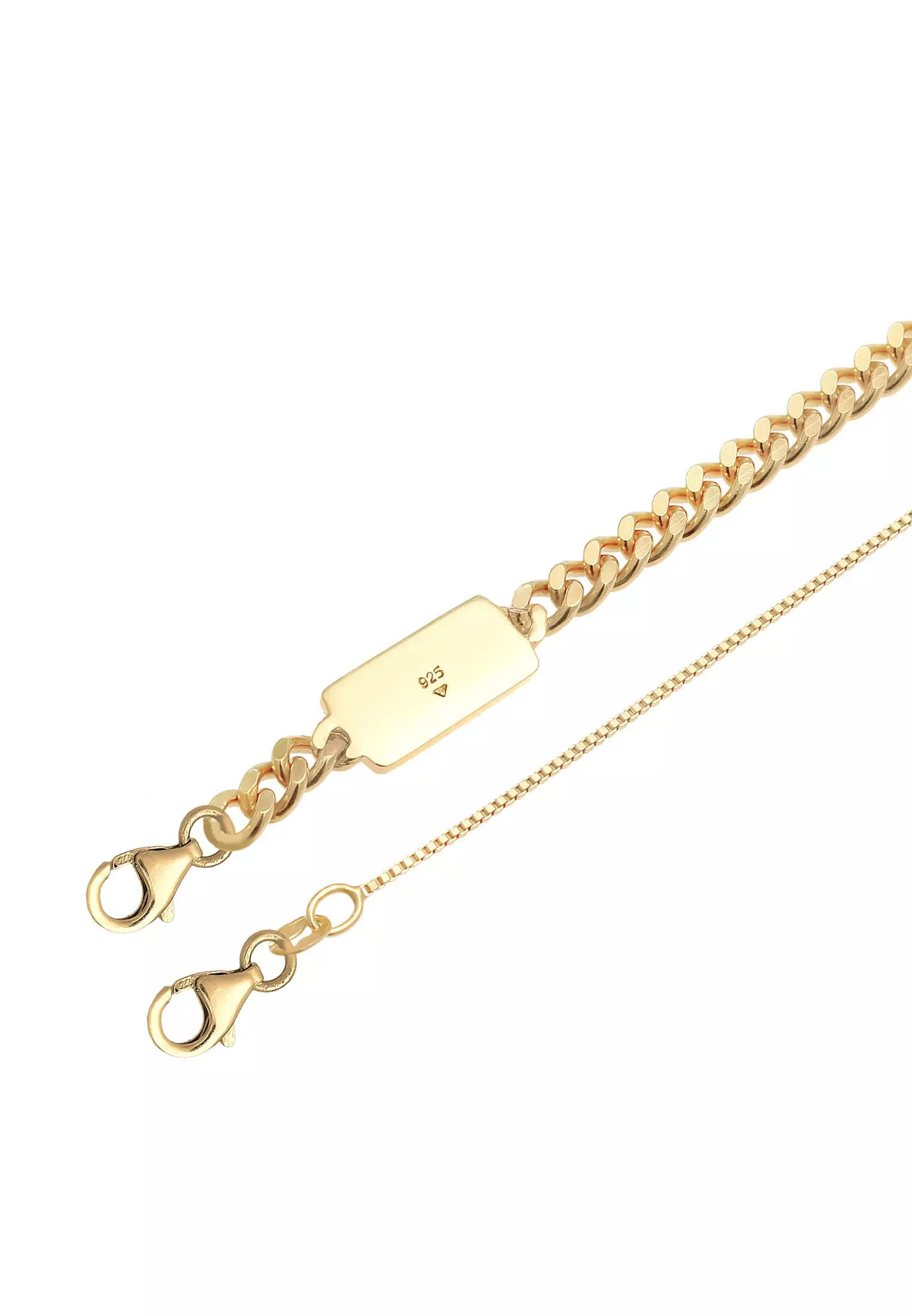 Necklace Men Set Curb ChainVenetian ChainBasic Blogger Trend Gold Plated