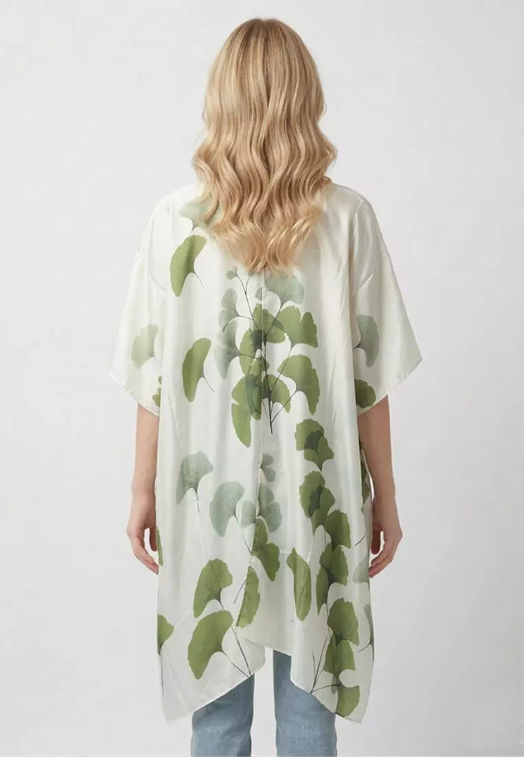 Aksesoris Wanita Ginko Outer Syal Outer Wanita Green & White
