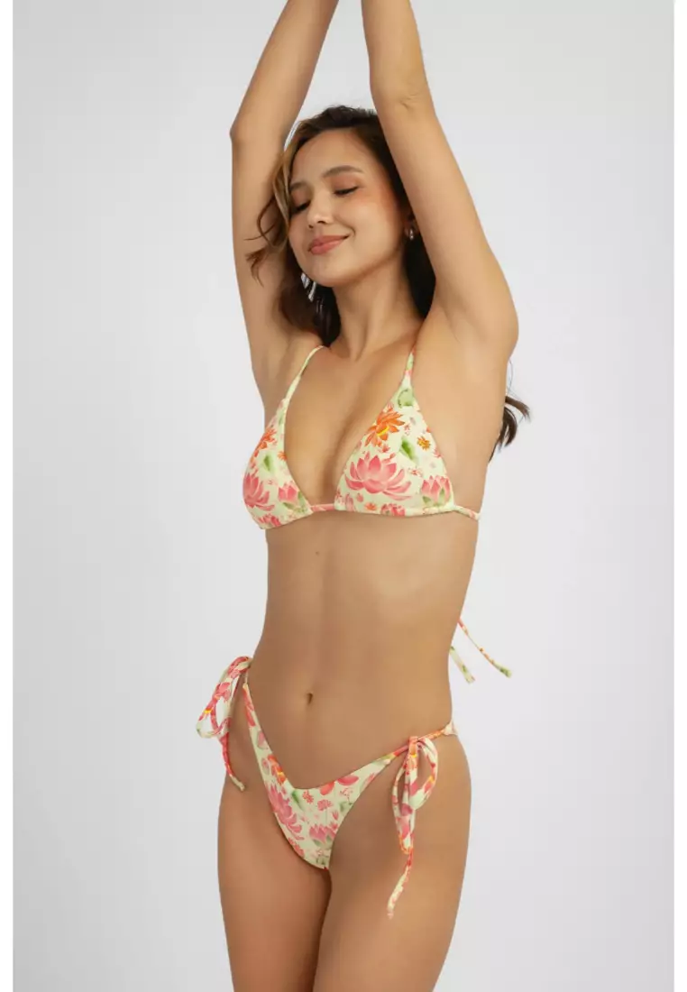 Kelly Side-Ties Cheeky Bikini Bottoms, Oasis