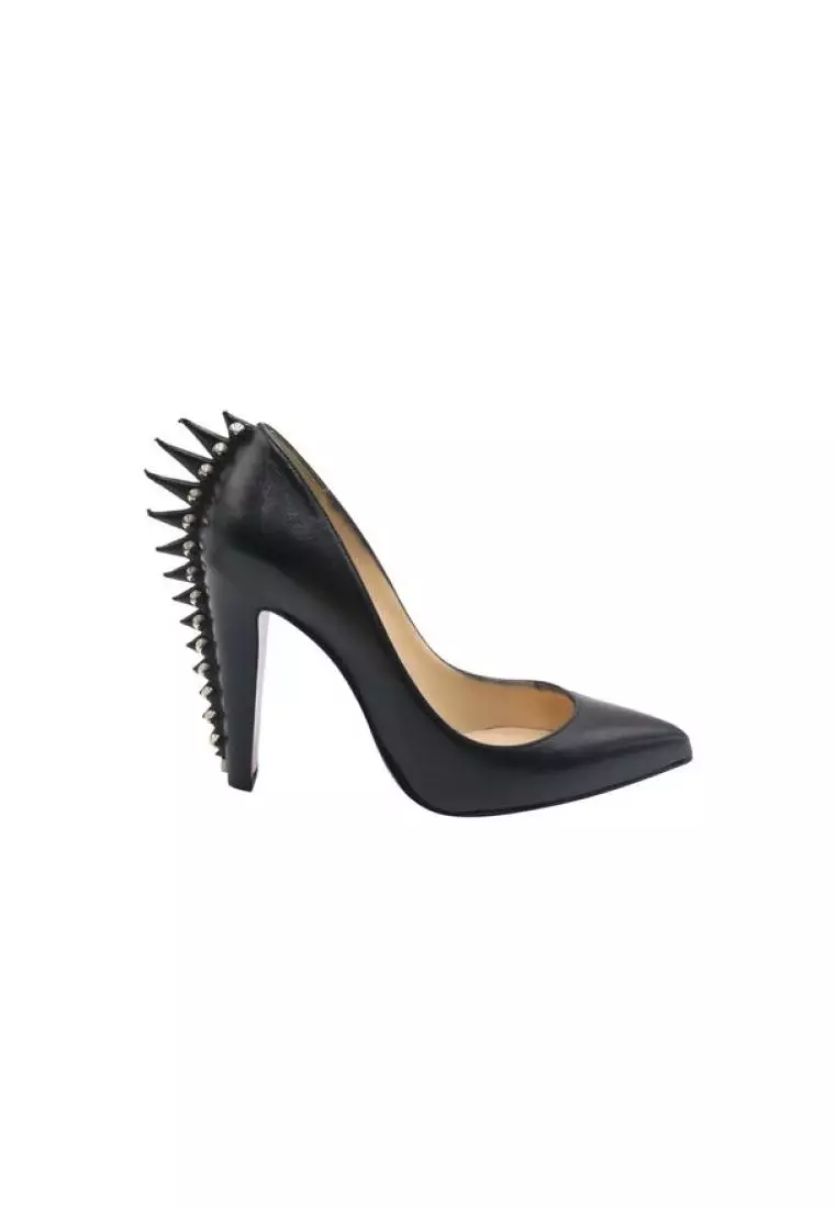 Black red bottom deals heels with spikes