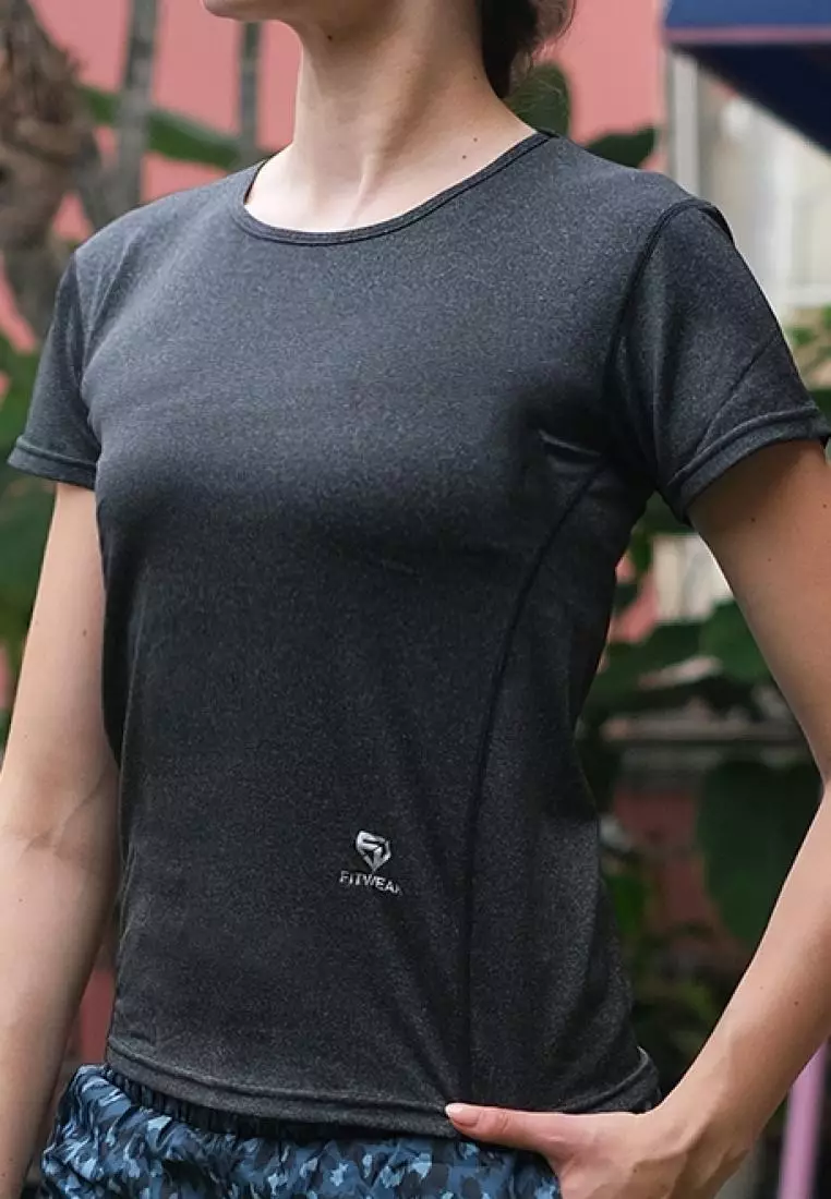 Fitwear - Kaos Olahraga Slimfit Wanita MOANA DRYFIT S/S - FULL GRAY