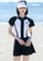 A-IN GIRLS black and white Fashionable Sports One Piece Swimsuit D6154USDEA34DBGS_4