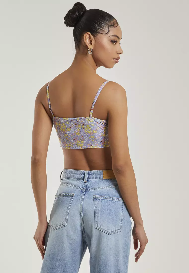 Pink Vanilla Lilac Tie Front Corset Top