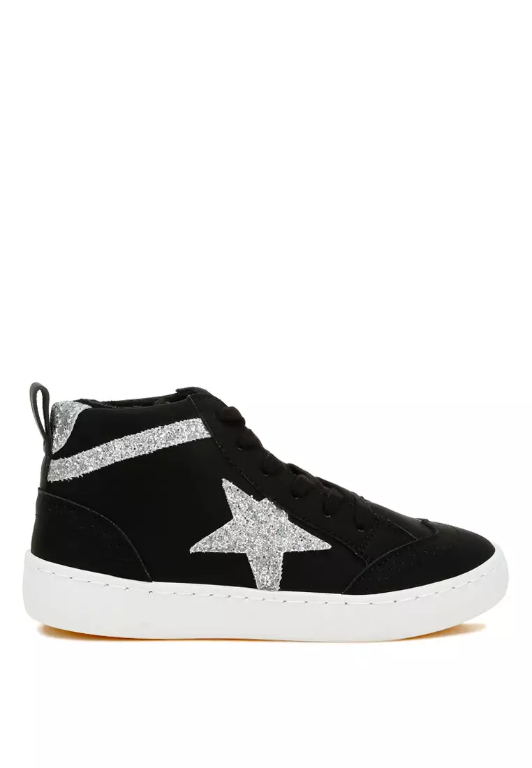 Star High Ankle Sneakers in Black