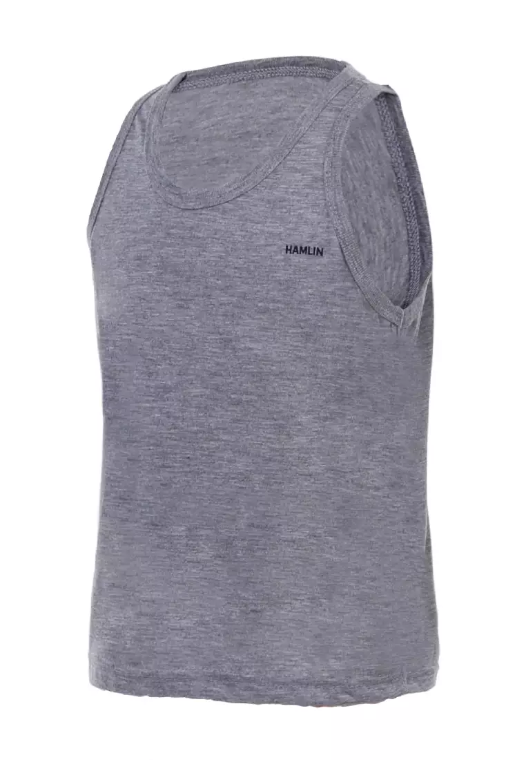 Oriel Singlet Anak Unisex Motif Polos Kids Tshirt Sleeveless Material Cotton ORIGINAL - Gray