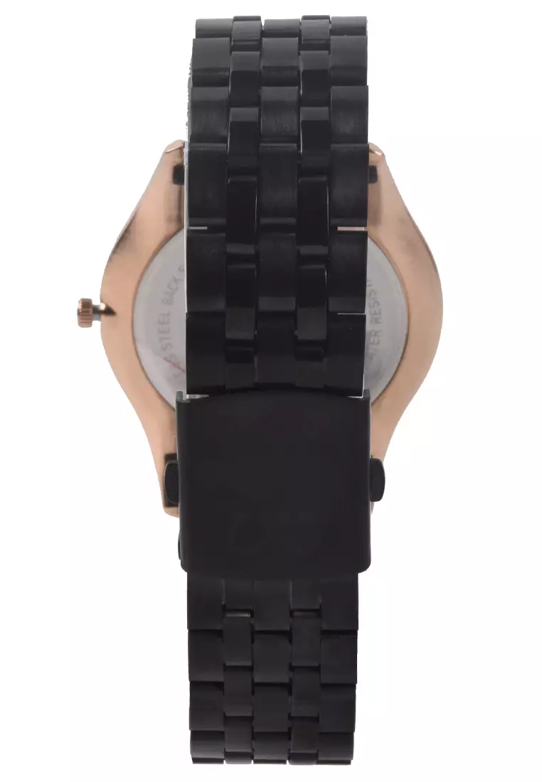 Mirage - Jam Tangan Analog Pria - Rosegold - Black Stainless Steel Bracelet - 8544M-E