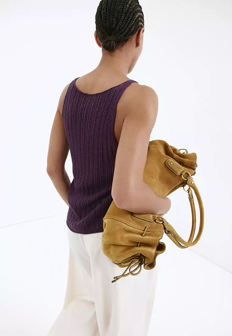 Openwork Lurex Knit Top