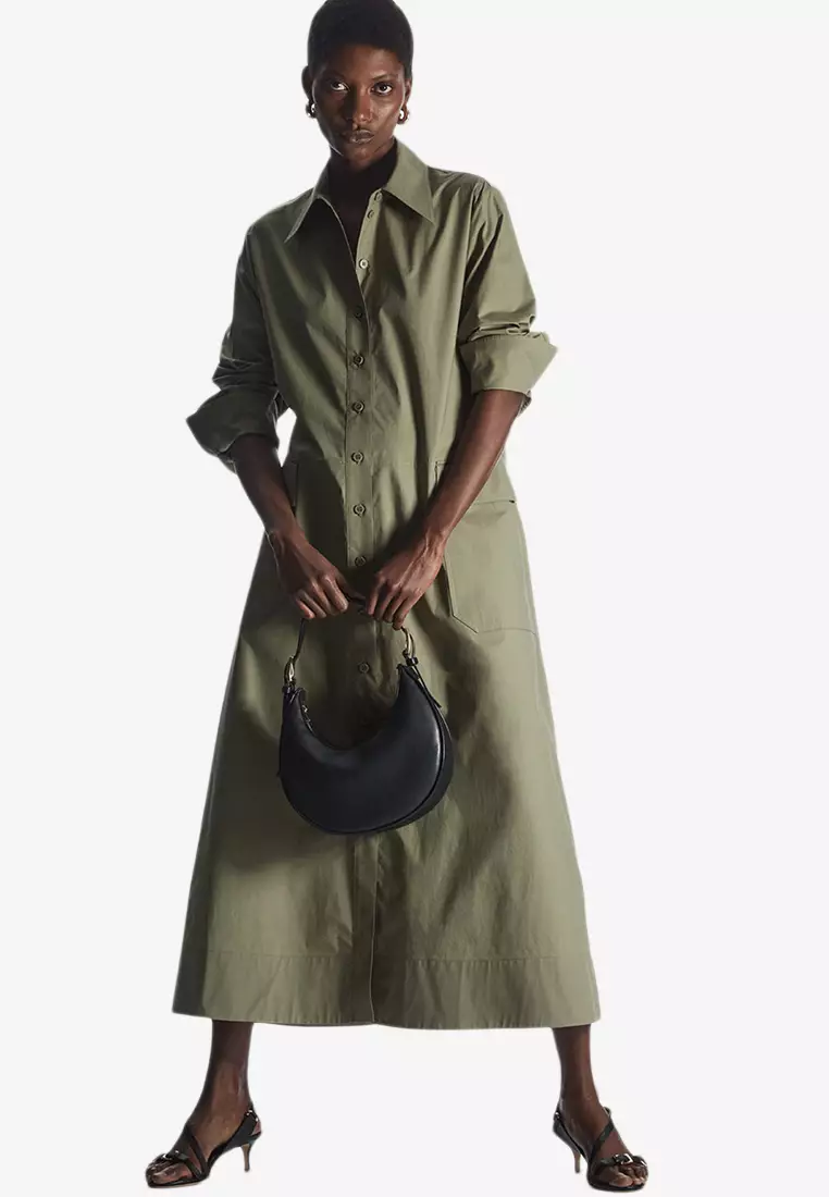 Buy COS Waisted Midi Shirt Dress 2023 Online | ZALORA Singapore
