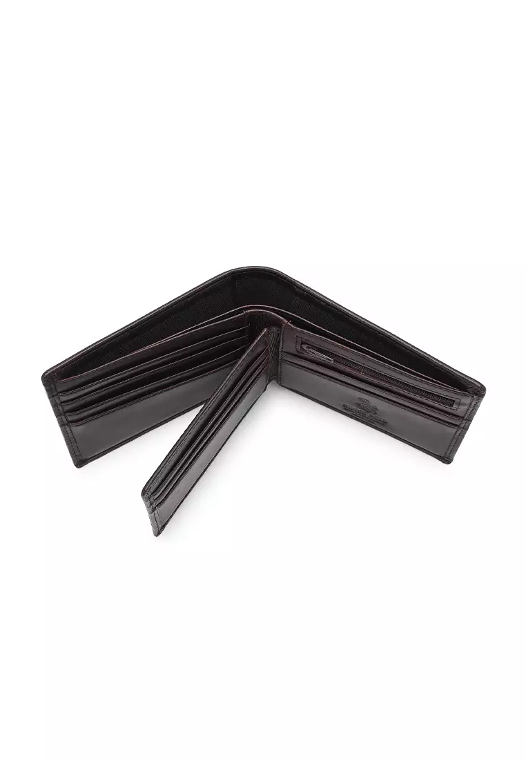 Genuine Leather RFID Short Wallet - Brown