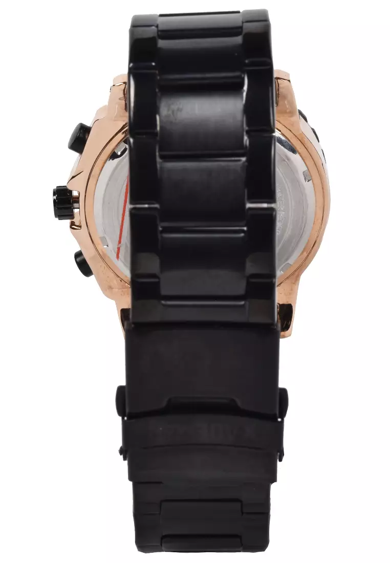 Kademan - Jam Tangan Pria - Rosegold Black - Stainless Steel Bracelet - 6137