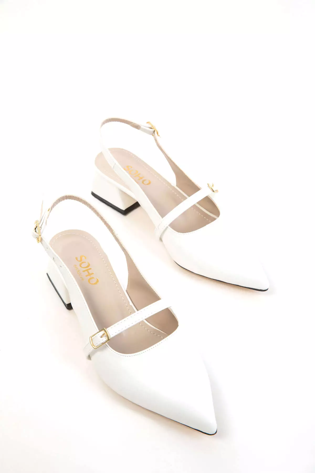 White Women's Classic Heeled Shoes 20656