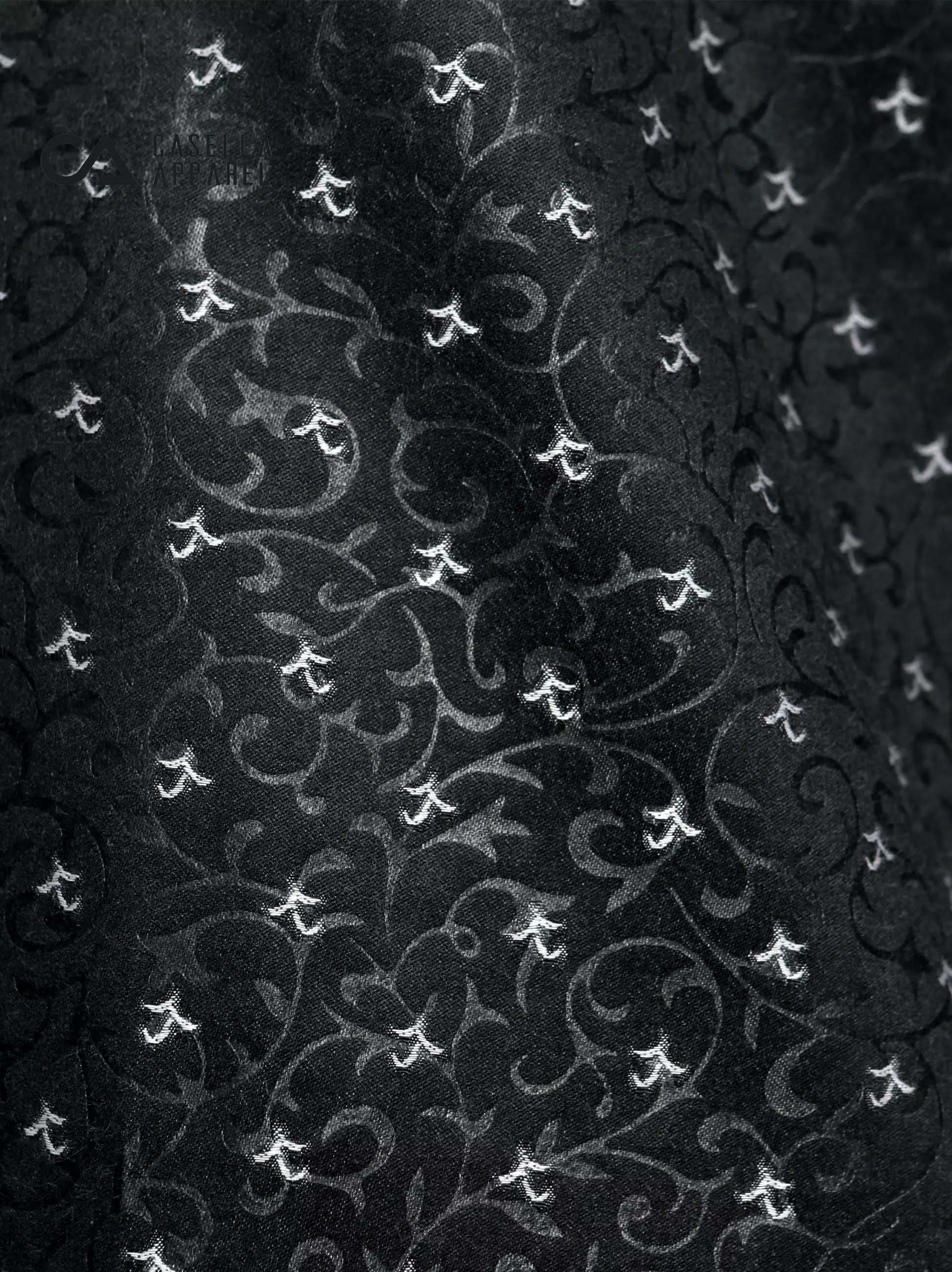 Casella Baju Koko Pria Lengan Panjang Kombinasi Batik Jeddah Design 9925 Black