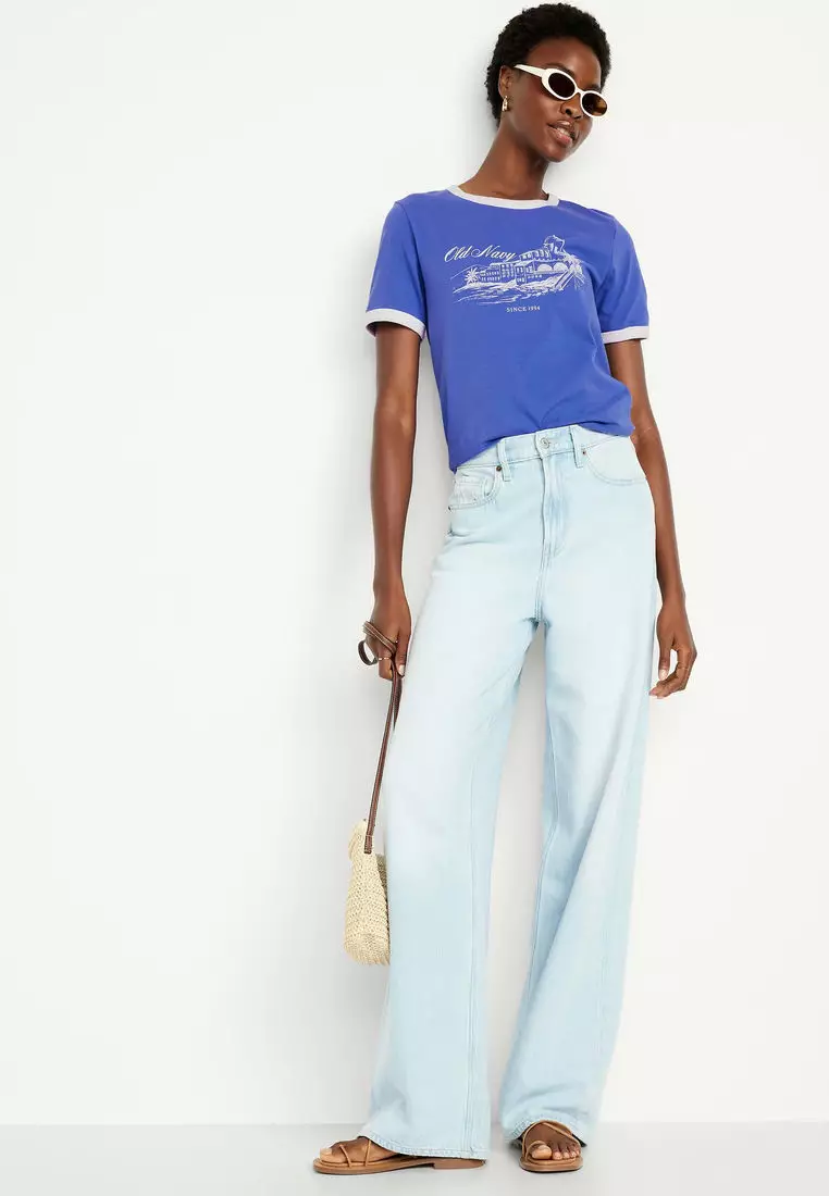 EveryWear Logo-Graphic Ringer T-Shirt