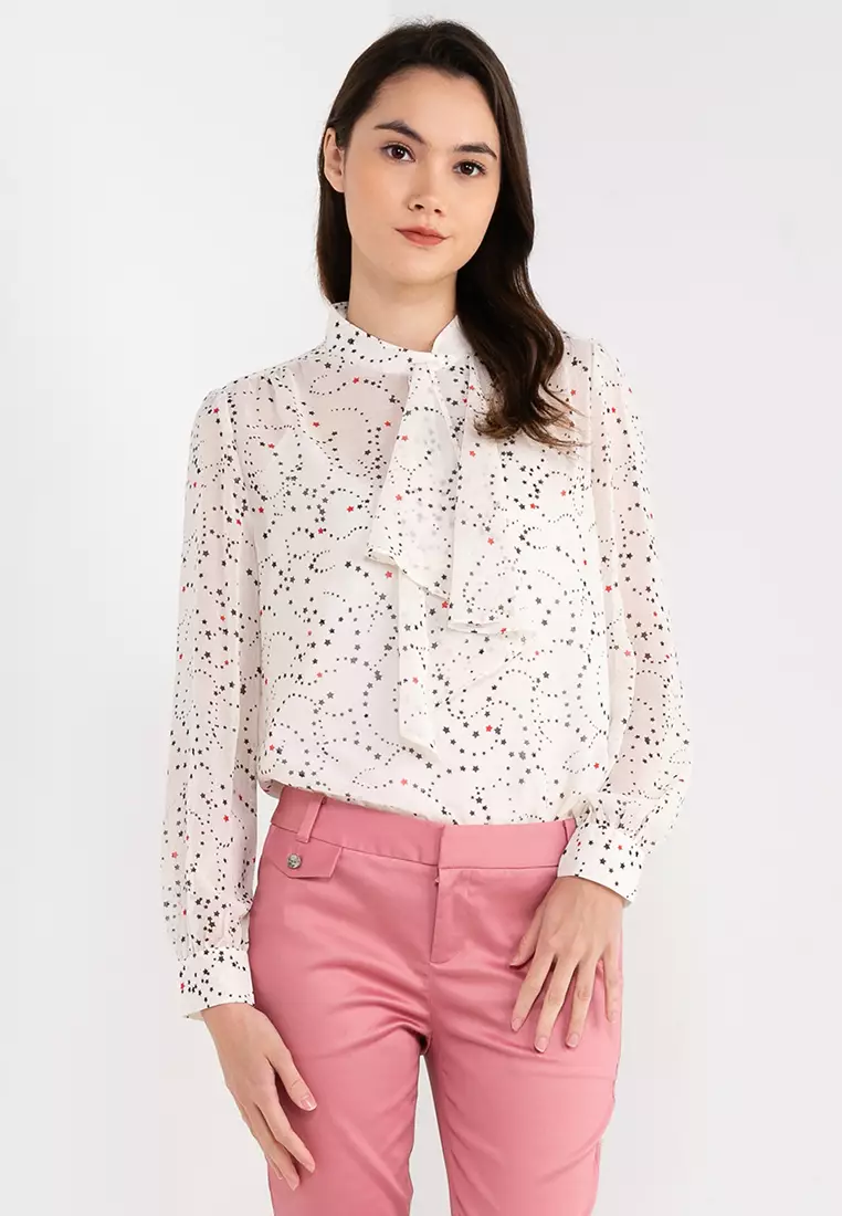 Buy G2000 Tie Front Printed Blouse With Camisole 2024 Online | ZALORA ...