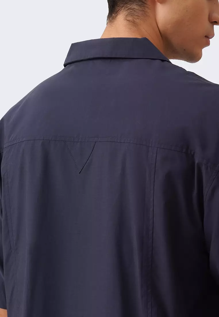 Men's Notch Collar Shirt with Triangle Pocket