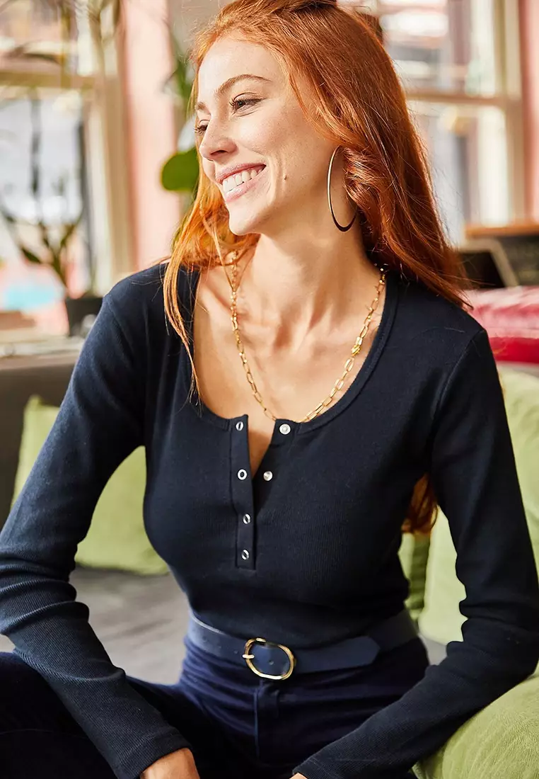 Long Sleeves Camisole Rib Top