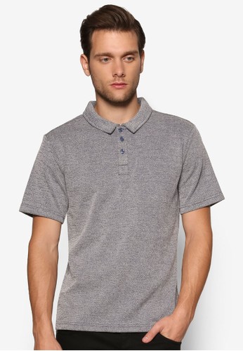 Textured Turn Up Polo Shirt