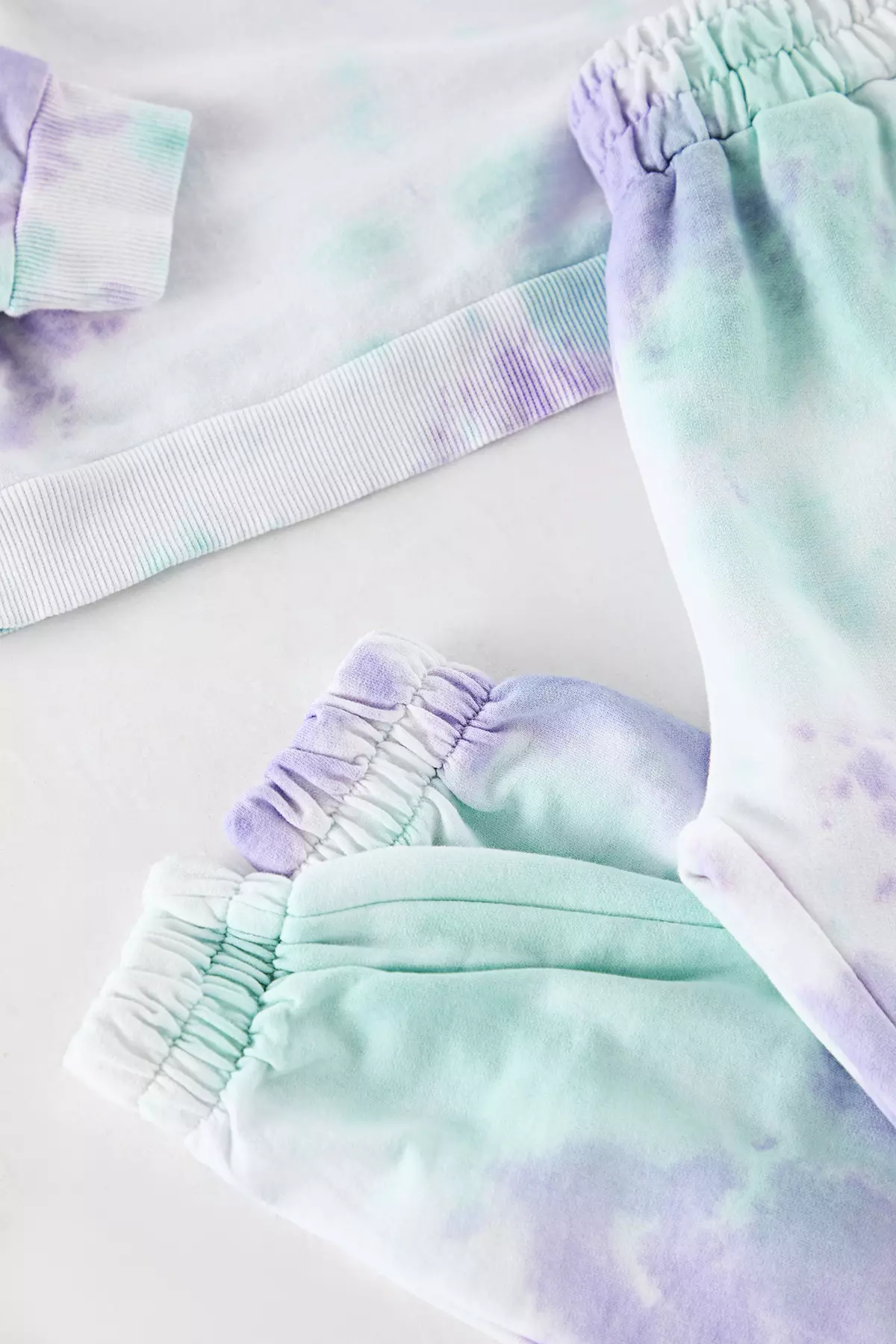 Cotton Tie Dye Sweatshirt & Elastic Pants Set