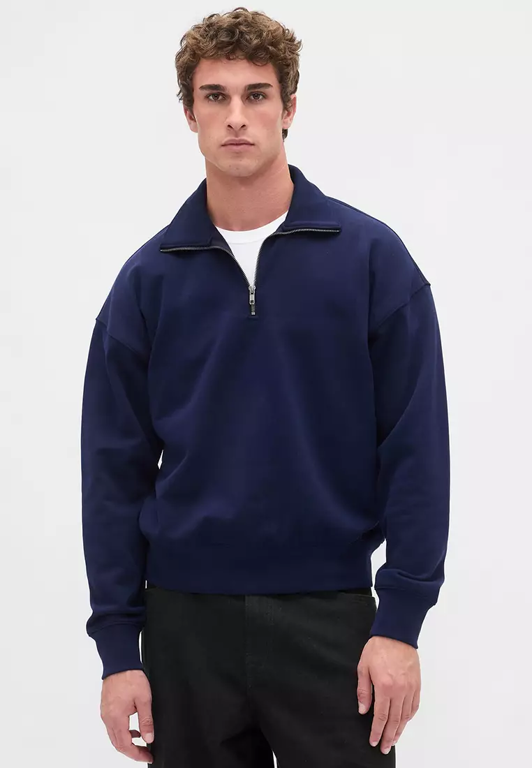 Buy GAP Heavyweight Oversized Quarter-Zip Pullover Sweatshirt 2025