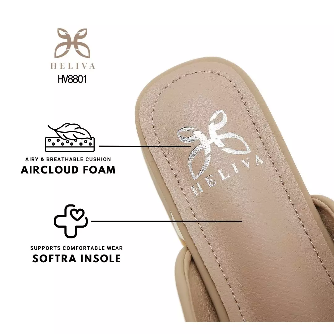 Heliva Aurel Classic Pleated Mules with Minimalist Strap and Statement Pearl Charm HV8801