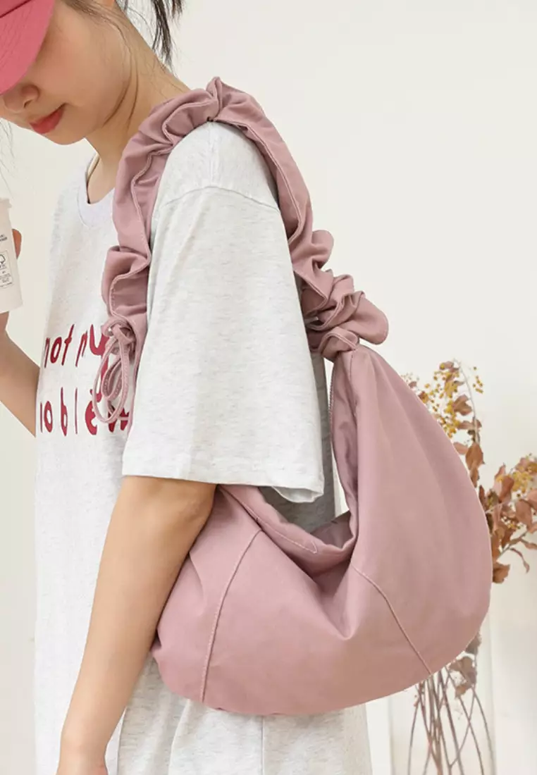 Casual wrinkled cotton zipper hobo Tote bags CA26042811PI
