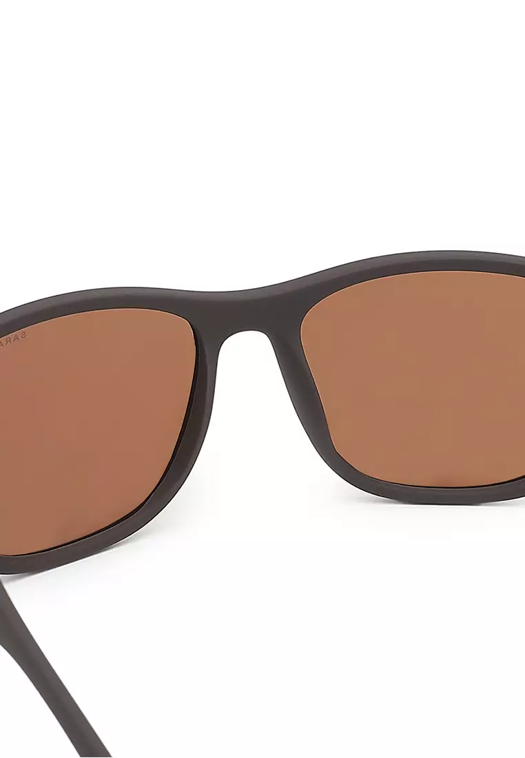 Unisex Casual Polarized Rectangular Sunglasses (Kacamata Hitam) - Cokelat