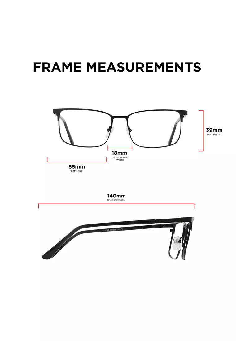 3037 Metal (C3-Graphite) Anti-Radiation Computer Eyeglasses for Men/Women
