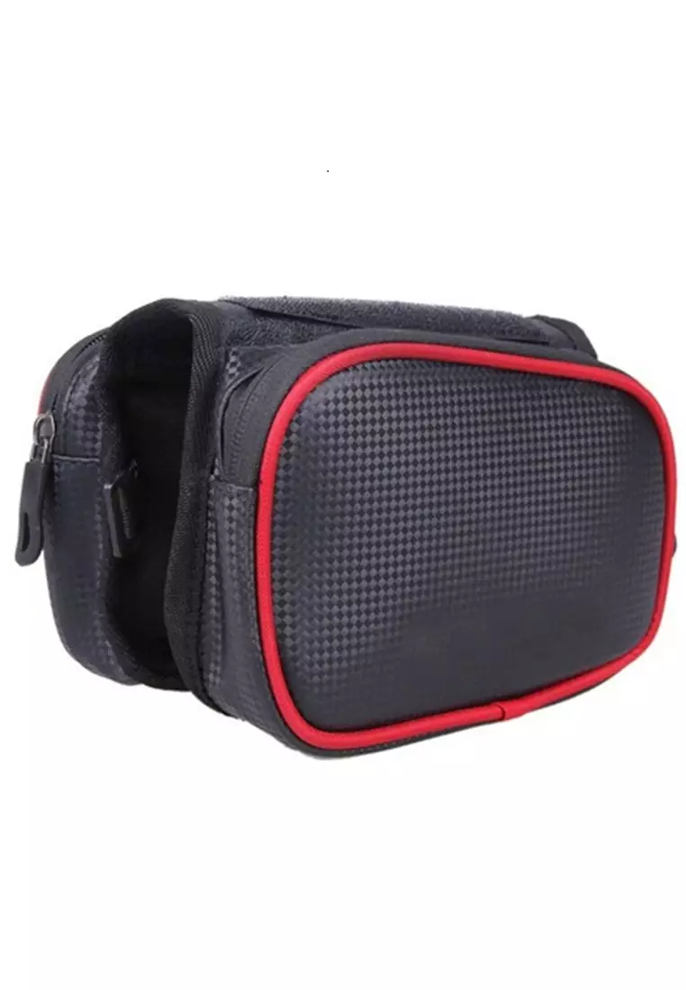 Qian Tas Sepeda Durable Waterproof Smartphone 6.2 Inch Material Oxford ORIGINAL - Black Red